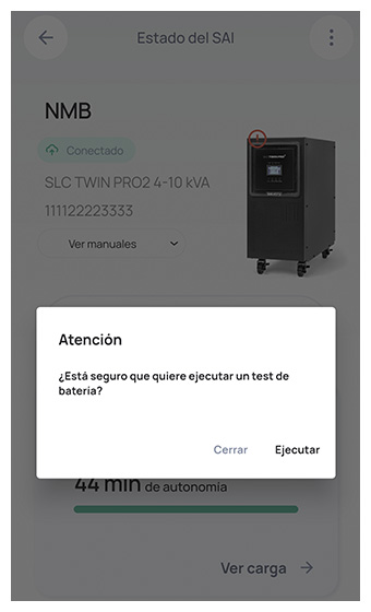 Performing of the remote battery test